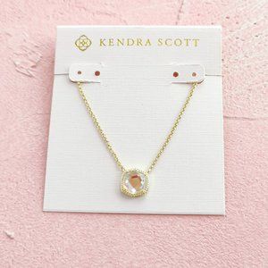 Davie Dichroic Glass Gold Pendant Necklace